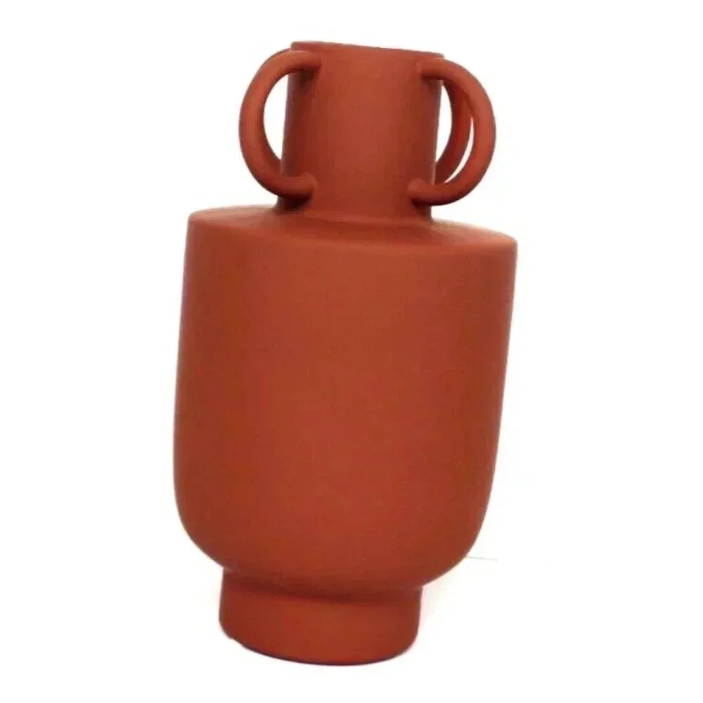 Vintage Rustic Navjo (Terracotta) Modern Art Ceramic Orange Flower Vase